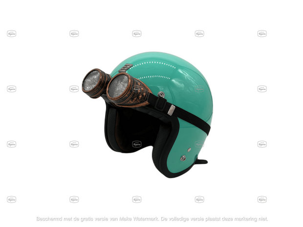 Casque homologu&eacute; CE turquoise vintage