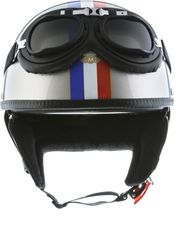 Casque gris avec drapeau fran&ccedil;ais